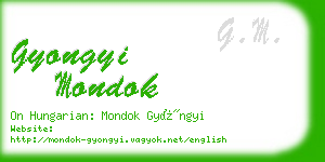 gyongyi mondok business card